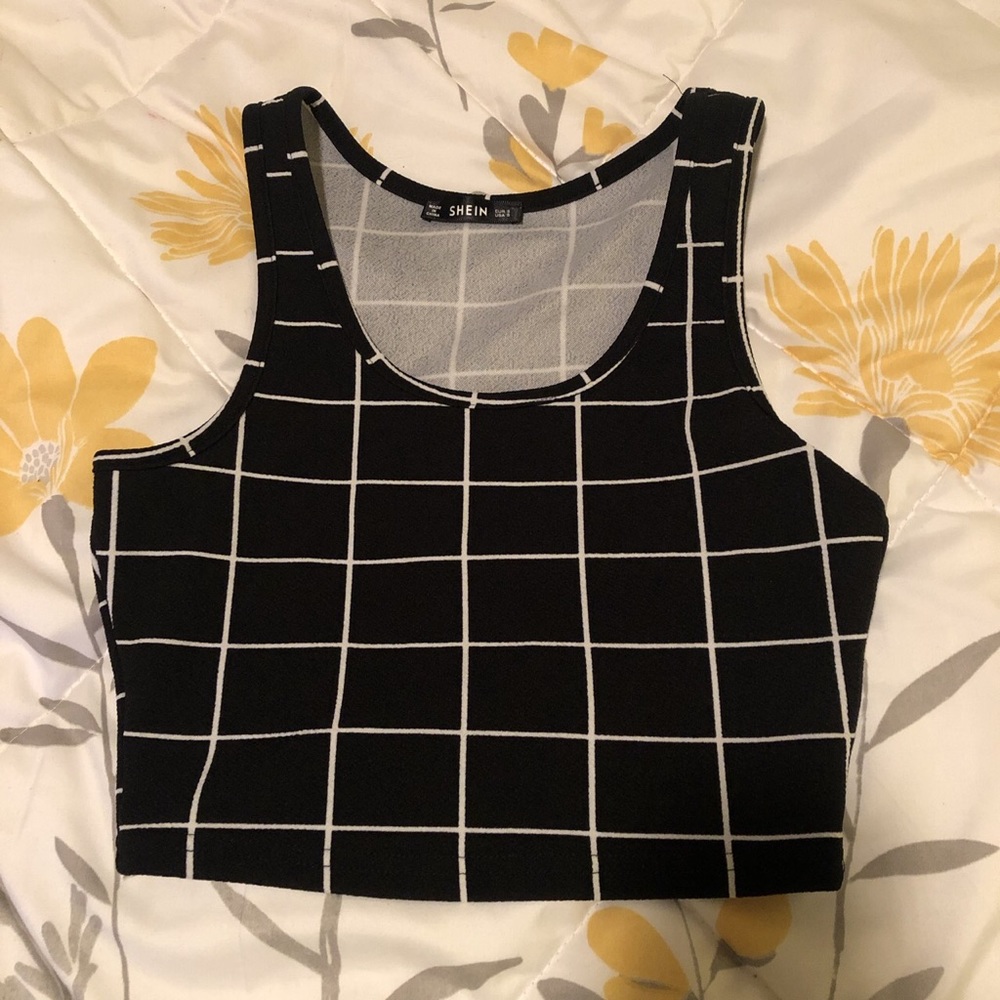 SHEIN Black & white crop top.
